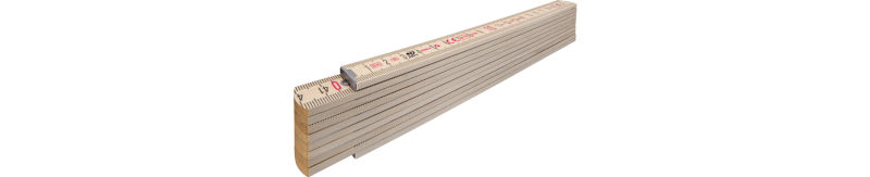 Doppiometro pieghevole in legno modello 407 N, 2 m