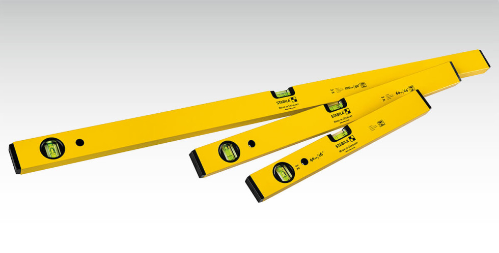 CLASSIC SET 70, 3-delige waterpasset: 100 cm, 60 cm, 40 cm